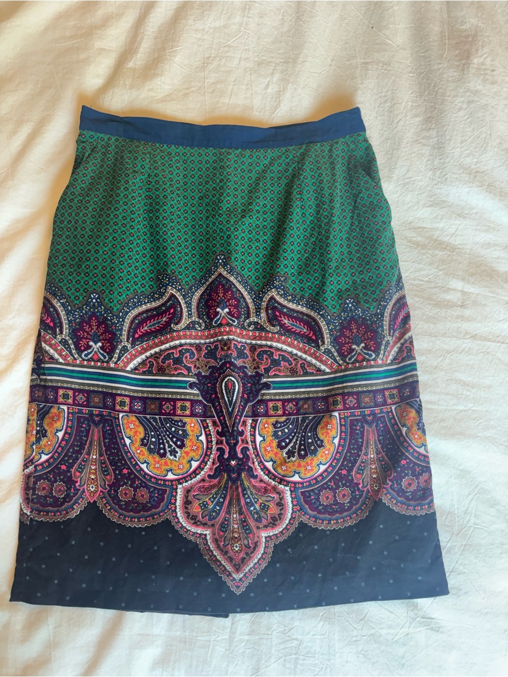 Anthropologie Edme & Esyllte Paisley Corduroy Wall Street Pencil Skirt